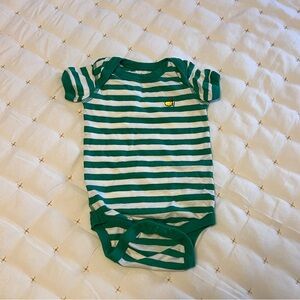 Masters Emblem Green and White Striped Bodysuit